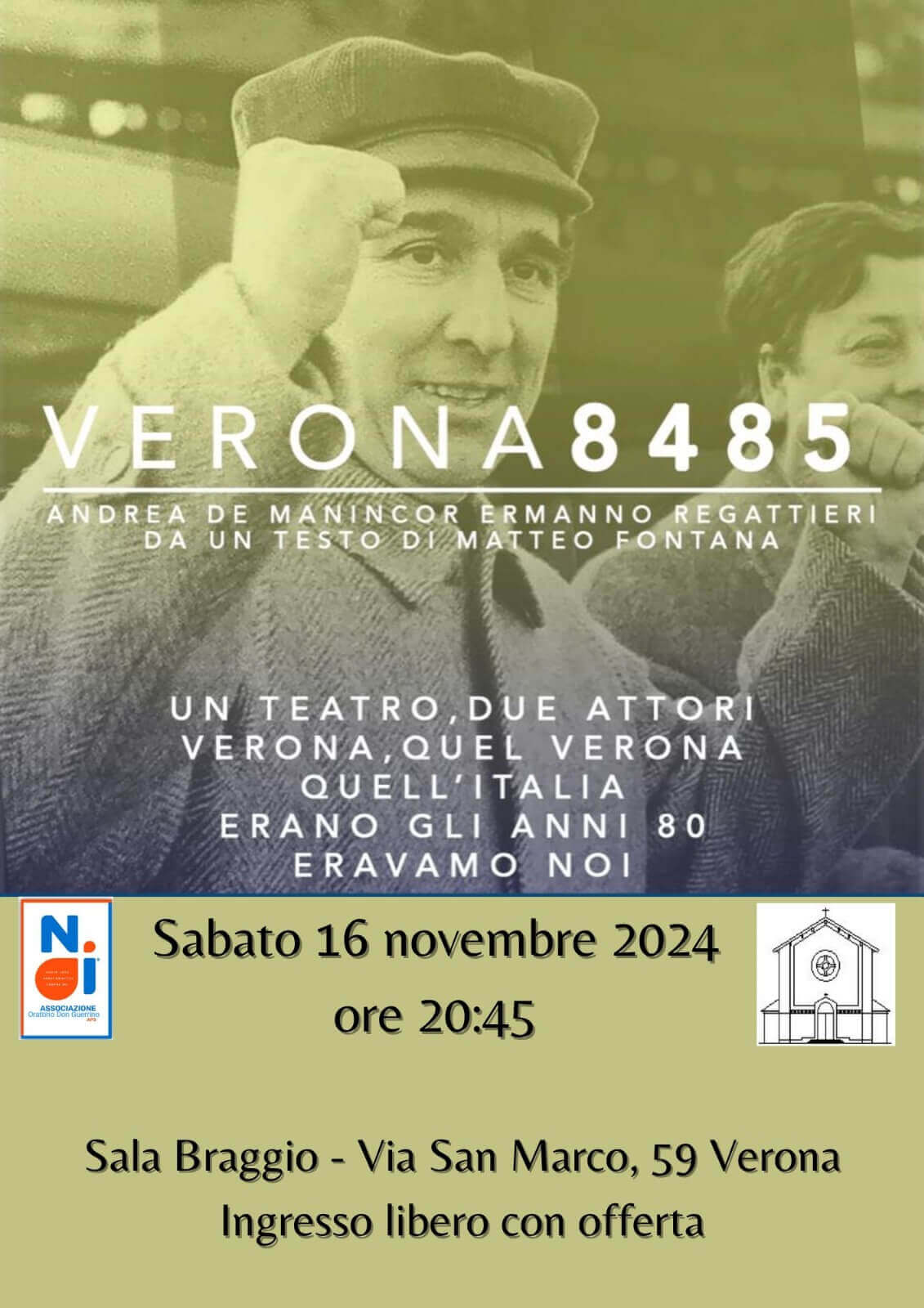 16/11: VERONA8485 – un teatro, due attori