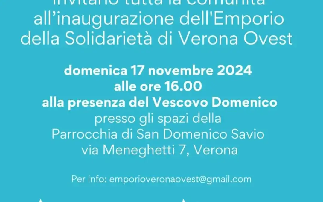 17/11: Inaugurazione Emporio della Solidarietà