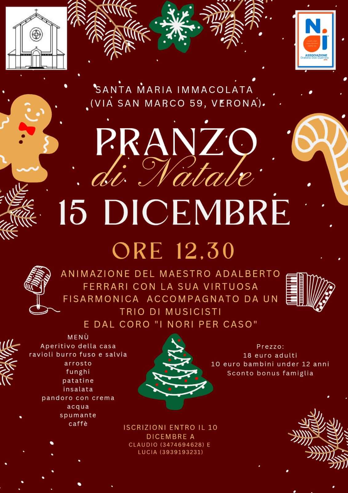 Domenica 15 dicembre 2024: pranzo di Natale