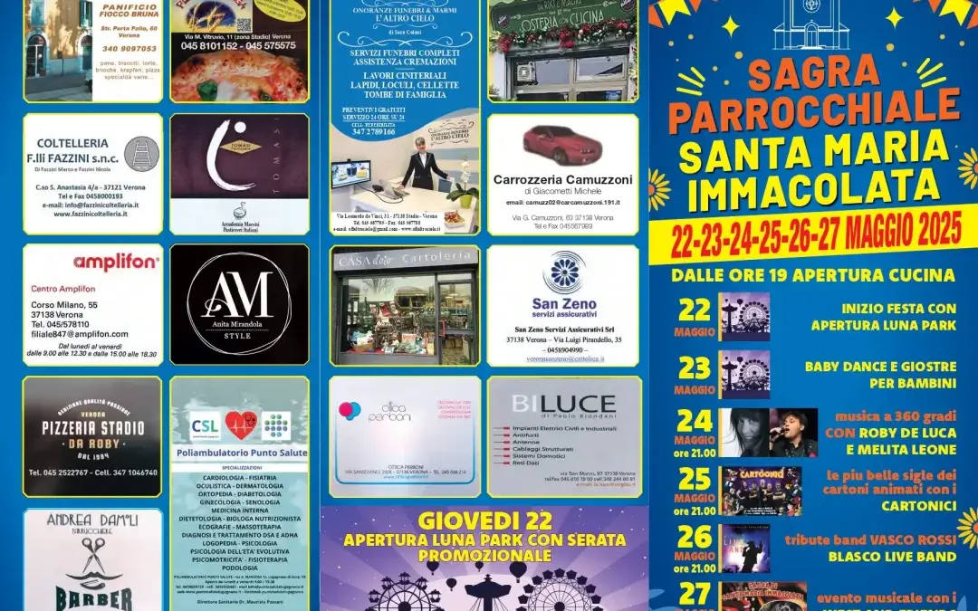 22-27 maggio: 84ma sagra patronale dell’Immacolata